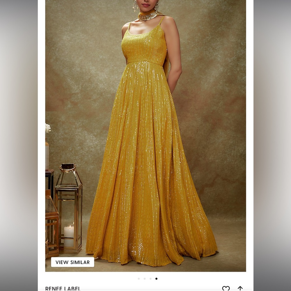 Indian Wedding/Haldi Elegant Yellow Evening Gown